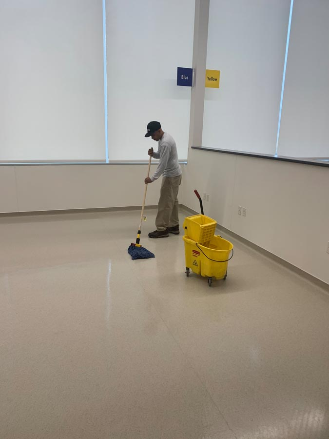 Floor scrub and recoat