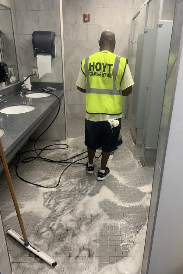 Floor scrubbing